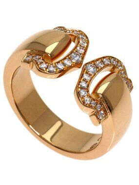 Cartier 2C Diamond 48 Ring 18k Pink Gold